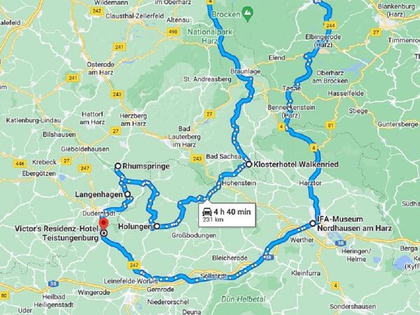 3-Tage Cabrio-Erlebnis (Harz-Etappe) (WE) in Teistungen, Thüringen inkl. Halbpension